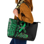 Minority Mental Health Awareness Personalised Leather Tote Bag Aboriginal Ribbon Dot Painting