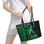 Minority Mental Health Awareness Personalised Leather Tote Bag Aboriginal Ribbon Dot Painting
