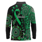 Minority Mental Health Awareness Personalised Long Sleeve Polo Shirt Aboriginal Ribbon Dot Painting