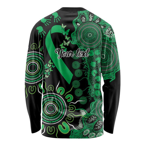 Minority Mental Health Awareness Personalised Long Sleeve Shirt Aboriginal Ribbon Dot Painting