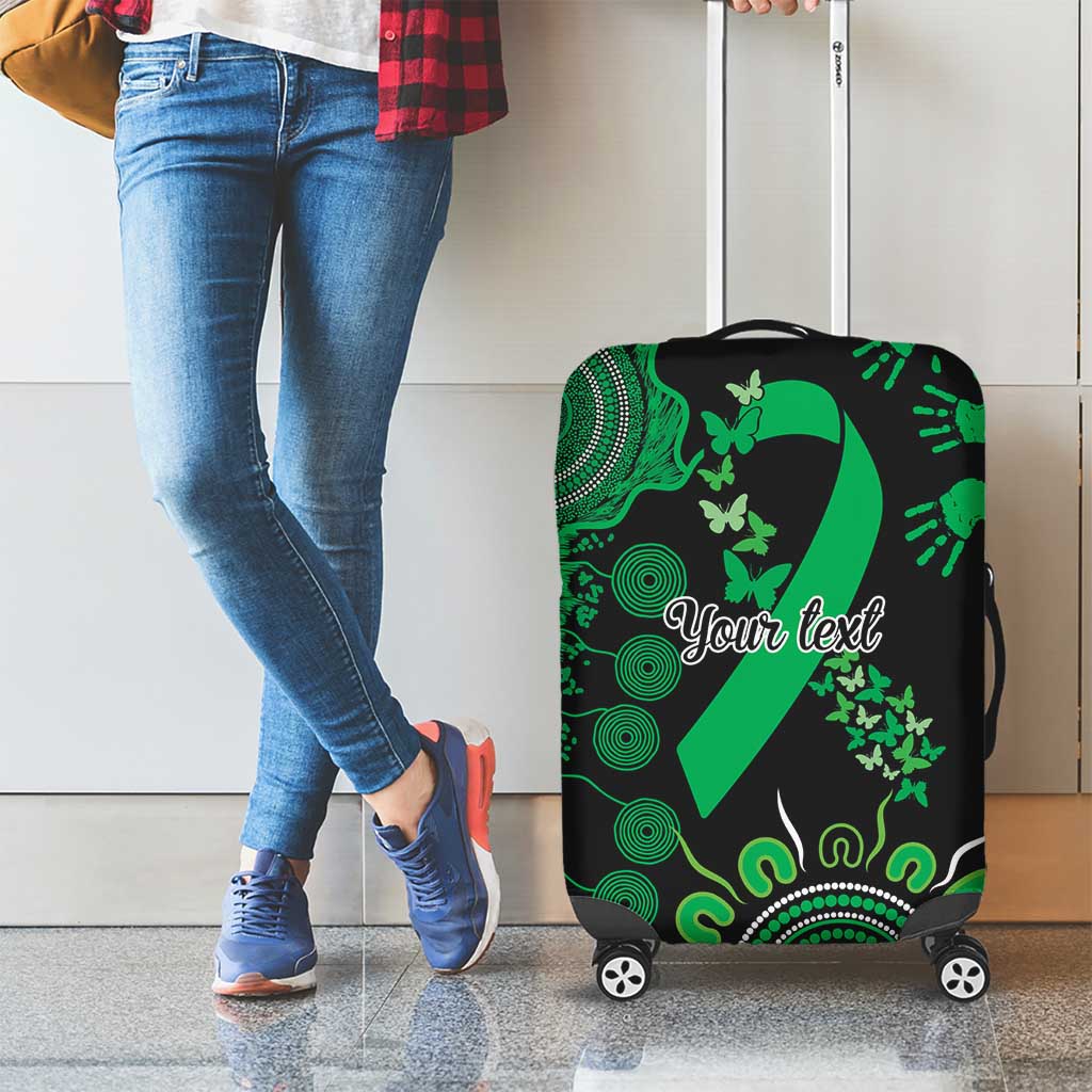 Minority Mental Health Awareness Personalised Luggage Cover Aboriginal Ribbon Dot Painting