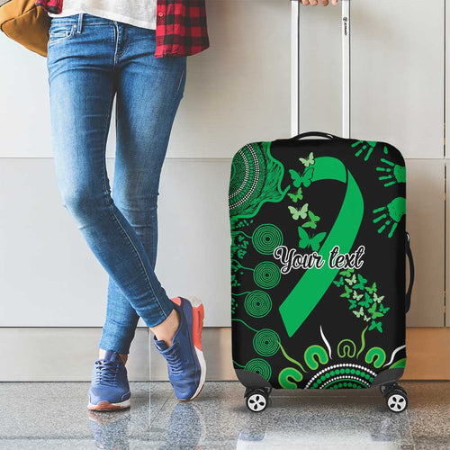 Minority Mental Health Awareness Personalised Luggage Cover Aboriginal Ribbon Dot Painting