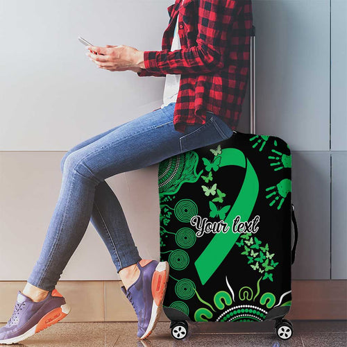 Minority Mental Health Awareness Personalised Luggage Cover Aboriginal Ribbon Dot Painting