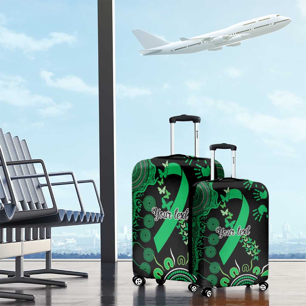 Minority Mental Health Awareness Personalised Luggage Cover Aboriginal Ribbon Dot Painting