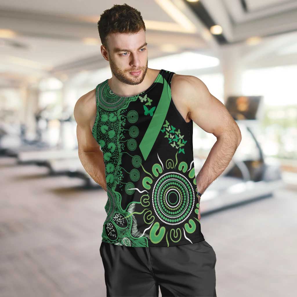 Minority Mental Health Awareness Personalised Men Tank Top Aboriginal Ribbon Dot Painting