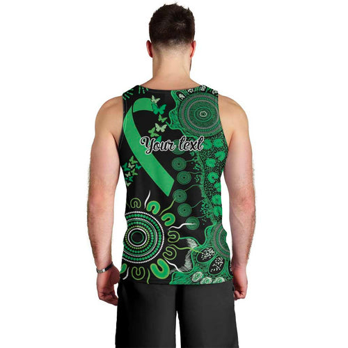 Minority Mental Health Awareness Personalised Men Tank Top Aboriginal Ribbon Dot Painting