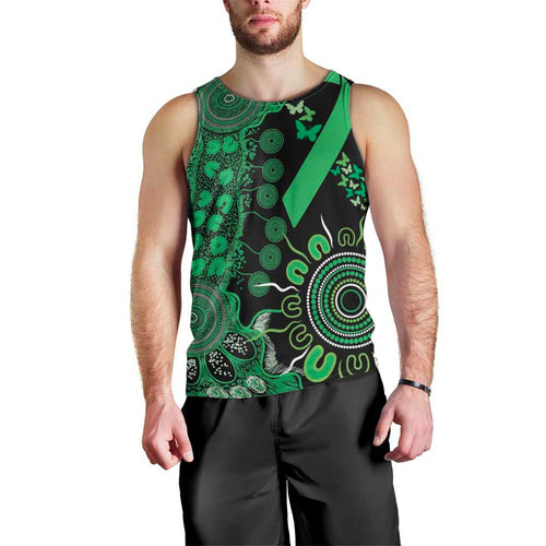 Minority Mental Health Awareness Personalised Men Tank Top Aboriginal Ribbon Dot Painting