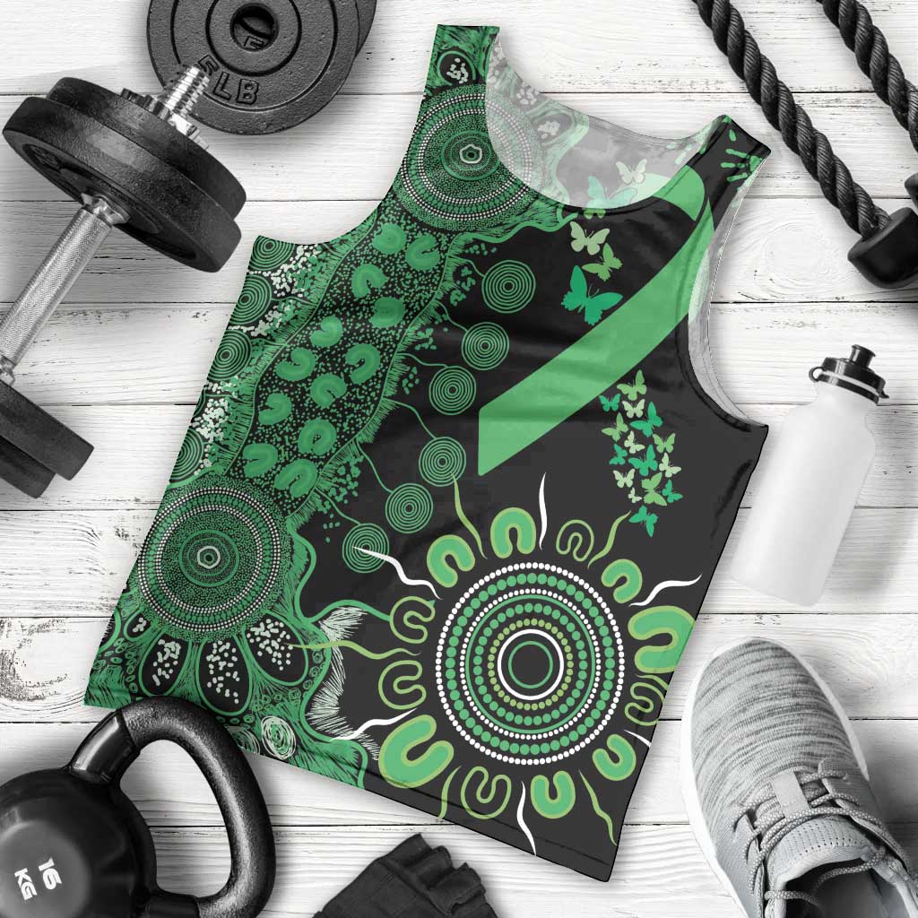 Minority Mental Health Awareness Personalised Men Tank Top Aboriginal Ribbon Dot Painting