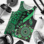 Minority Mental Health Awareness Personalised Men Tank Top Aboriginal Ribbon Dot Painting