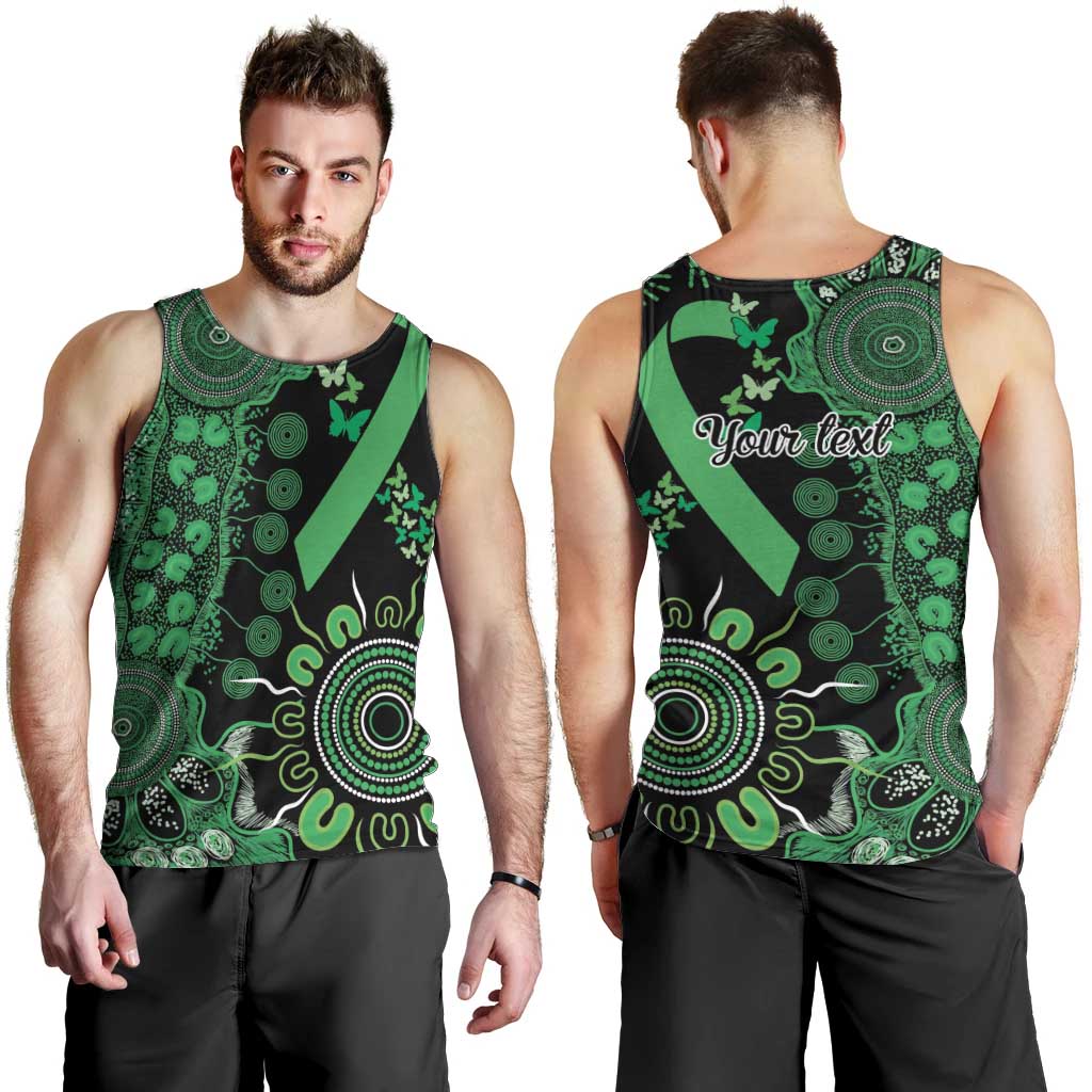 Minority Mental Health Awareness Personalised Men Tank Top Aboriginal Ribbon Dot Painting