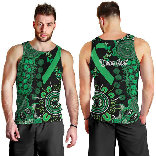Minority Mental Health Awareness Personalised Men Tank Top Aboriginal Ribbon Dot Painting