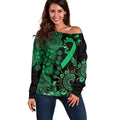 Minority Mental Health Awareness Personalised Off Shoulder Sweater Aboriginal Ribbon Dot Painting
