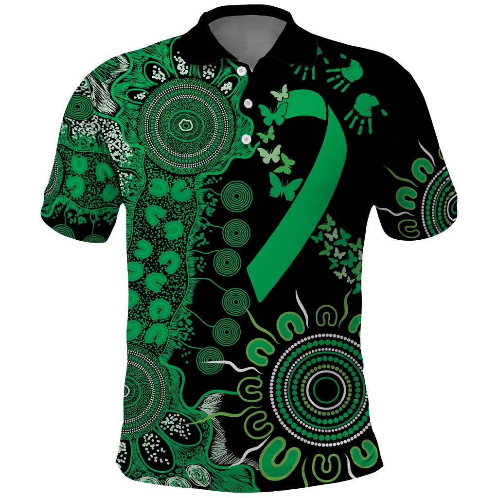 Minority Mental Health Awareness Personalised Polo Shirt Aboriginal Ribbon Dot Painting