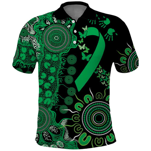 Minority Mental Health Awareness Personalised Polo Shirt Aboriginal Ribbon Dot Painting