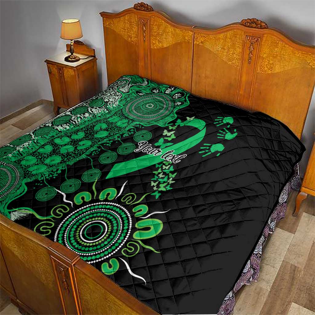 Minority Mental Health Awareness Personalised Quilt Aboriginal Ribbon Dot Painting