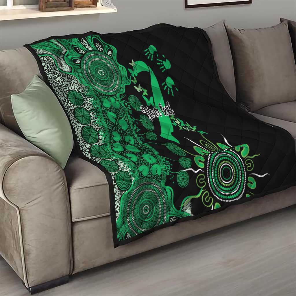 Minority Mental Health Awareness Personalised Quilt Aboriginal Ribbon Dot Painting