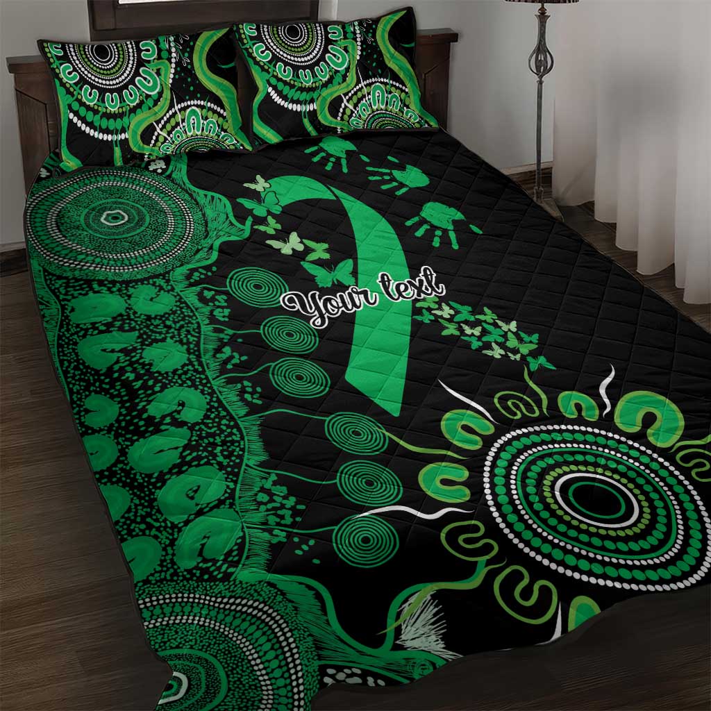 Minority Mental Health Awareness Personalised Quilt Bed Set Aboriginal Ribbon Dot Painting