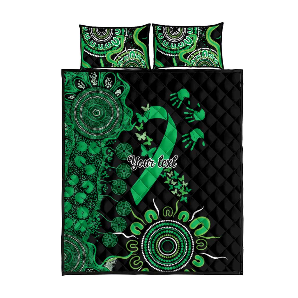 Minority Mental Health Awareness Personalised Quilt Bed Set Aboriginal Ribbon Dot Painting