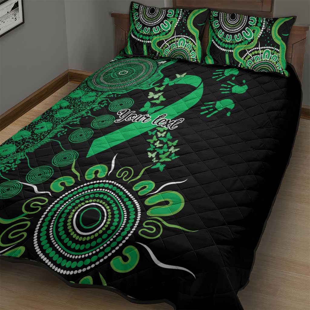 Minority Mental Health Awareness Personalised Quilt Bed Set Aboriginal Ribbon Dot Painting