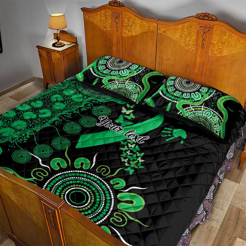 Minority Mental Health Awareness Personalised Quilt Bed Set Aboriginal Ribbon Dot Painting