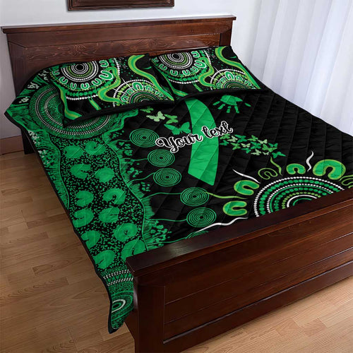 Minority Mental Health Awareness Personalised Quilt Bed Set Aboriginal Ribbon Dot Painting