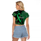 Minority Mental Health Awareness Personalised Raglan Cropped T Shirt Aboriginal Ribbon Dot Painting