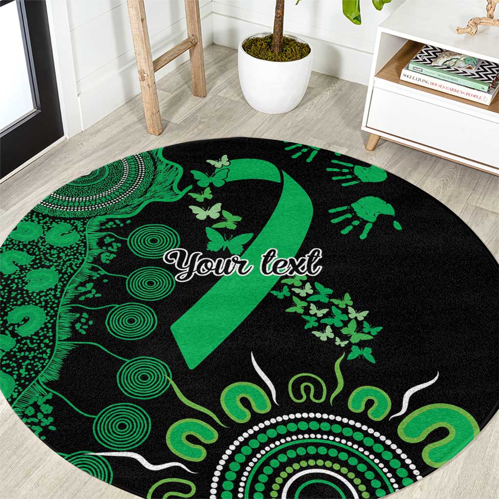 Minority Mental Health Awareness Personalised Round Carpet Aboriginal Ribbon Dot Painting