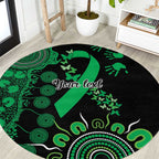 Minority Mental Health Awareness Personalised Round Carpet Aboriginal Ribbon Dot Painting