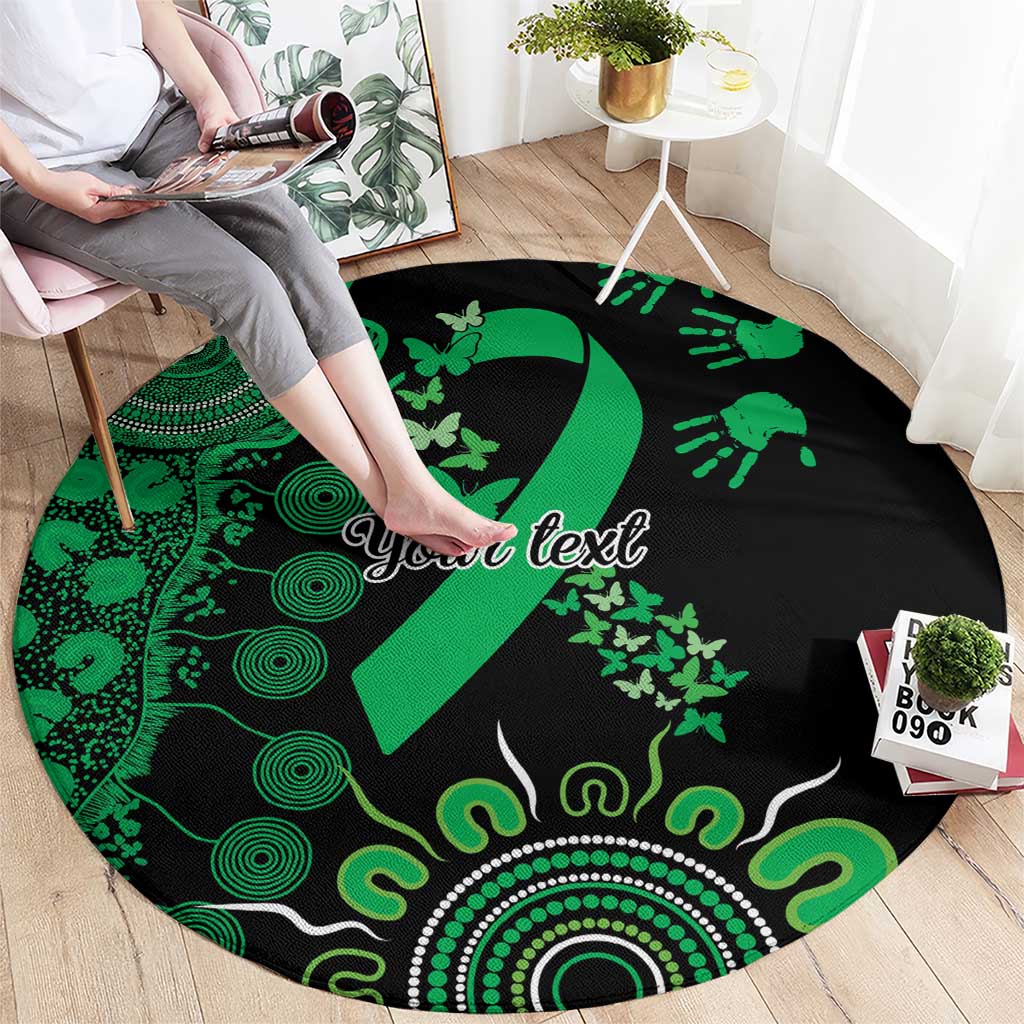 Minority Mental Health Awareness Personalised Round Carpet Aboriginal Ribbon Dot Painting