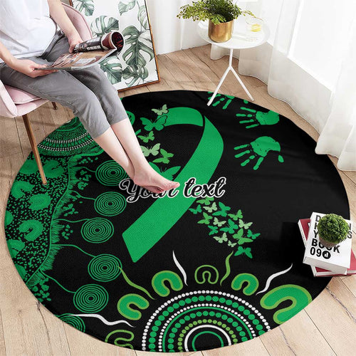 Minority Mental Health Awareness Personalised Round Carpet Aboriginal Ribbon Dot Painting