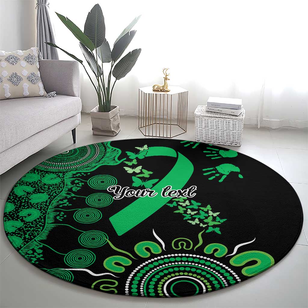 Minority Mental Health Awareness Personalised Round Carpet Aboriginal Ribbon Dot Painting