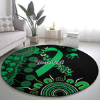 Minority Mental Health Awareness Personalised Round Carpet Aboriginal Ribbon Dot Painting
