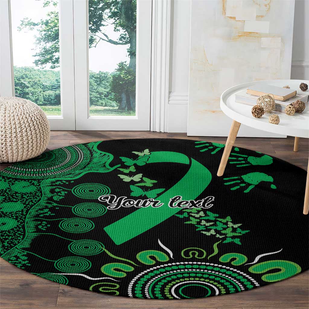 Minority Mental Health Awareness Personalised Round Carpet Aboriginal Ribbon Dot Painting