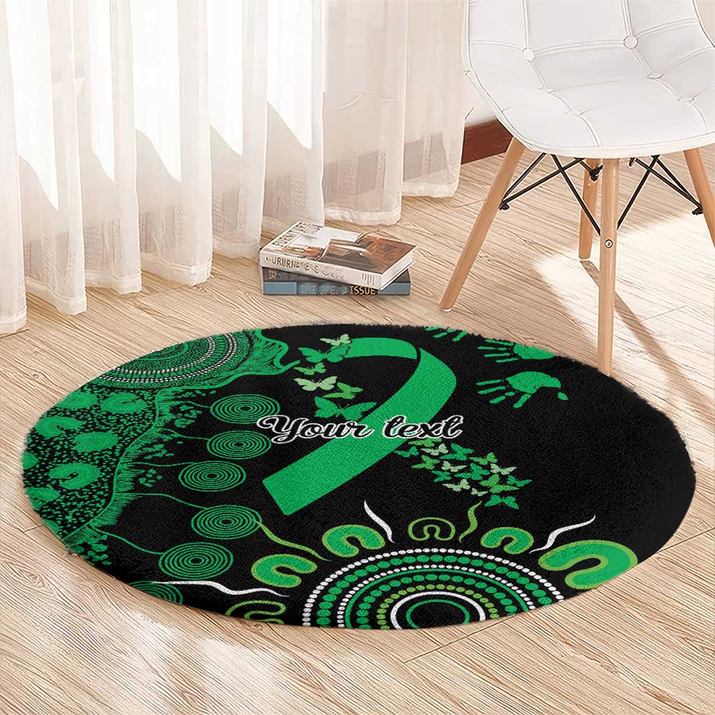 Minority Mental Health Awareness Personalised Round Carpet Aboriginal Ribbon Dot Painting