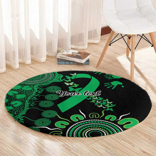 Minority Mental Health Awareness Personalised Round Carpet Aboriginal Ribbon Dot Painting
