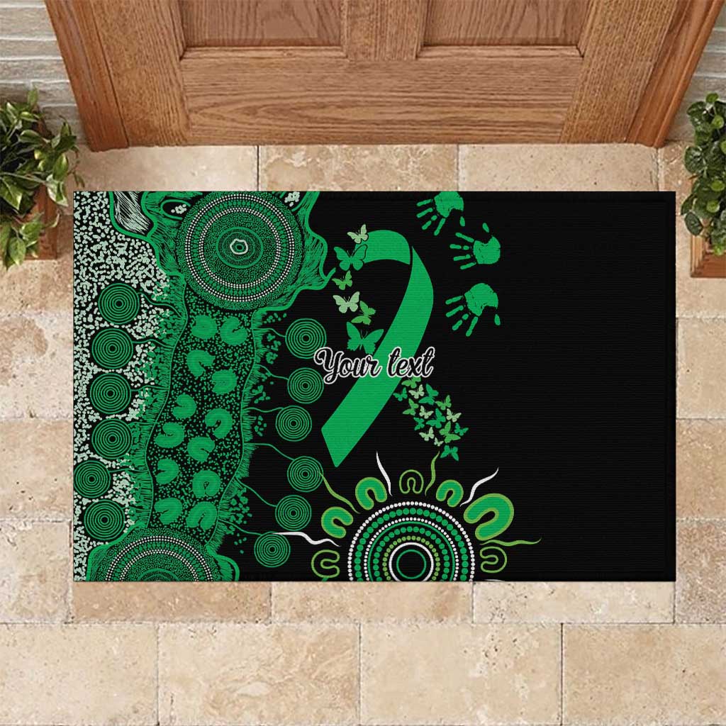 Minority Mental Health Awareness Personalised Rubber Doormat Aboriginal Ribbon Dot Painting