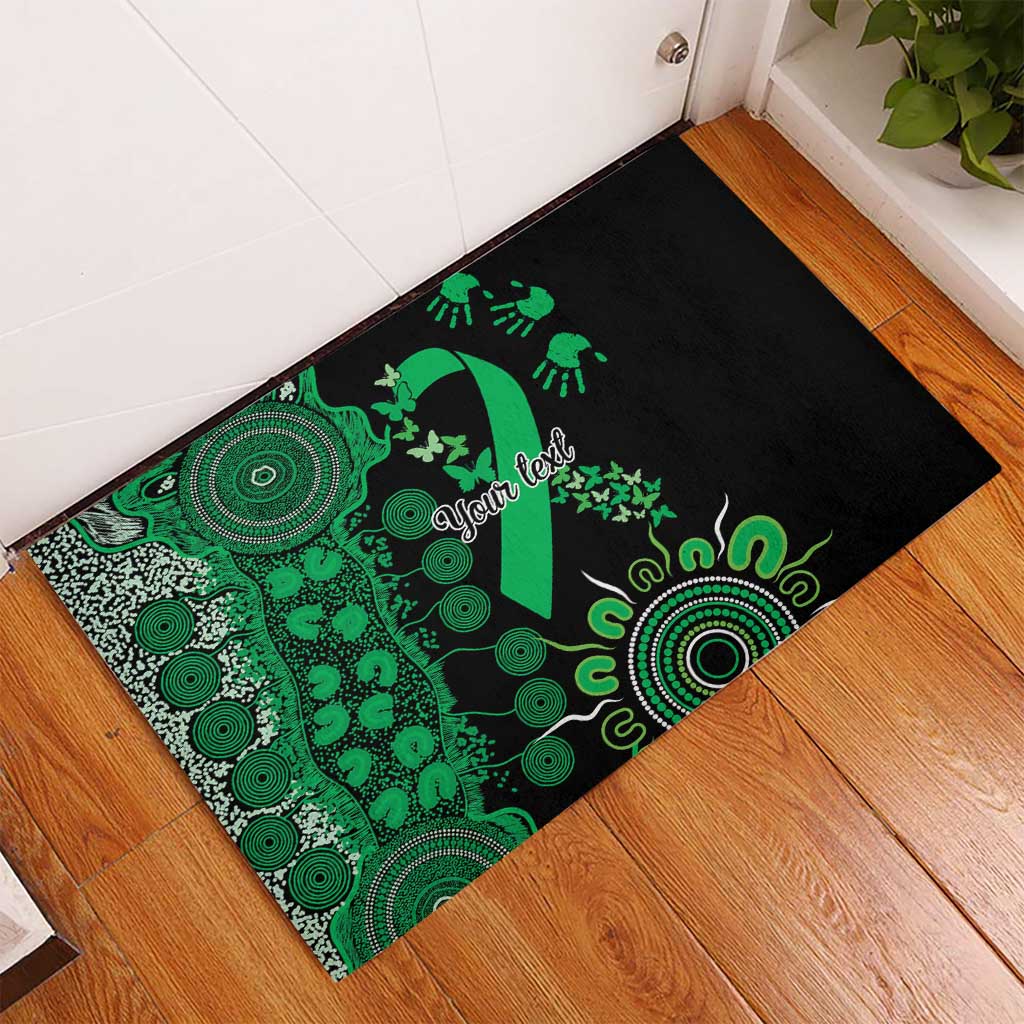 Minority Mental Health Awareness Personalised Rubber Doormat Aboriginal Ribbon Dot Painting