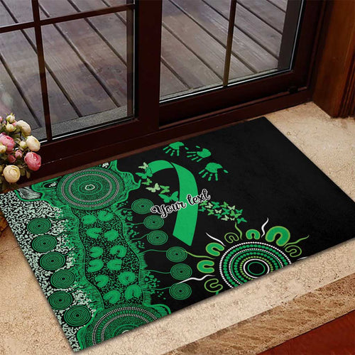 Minority Mental Health Awareness Personalised Rubber Doormat Aboriginal Ribbon Dot Painting