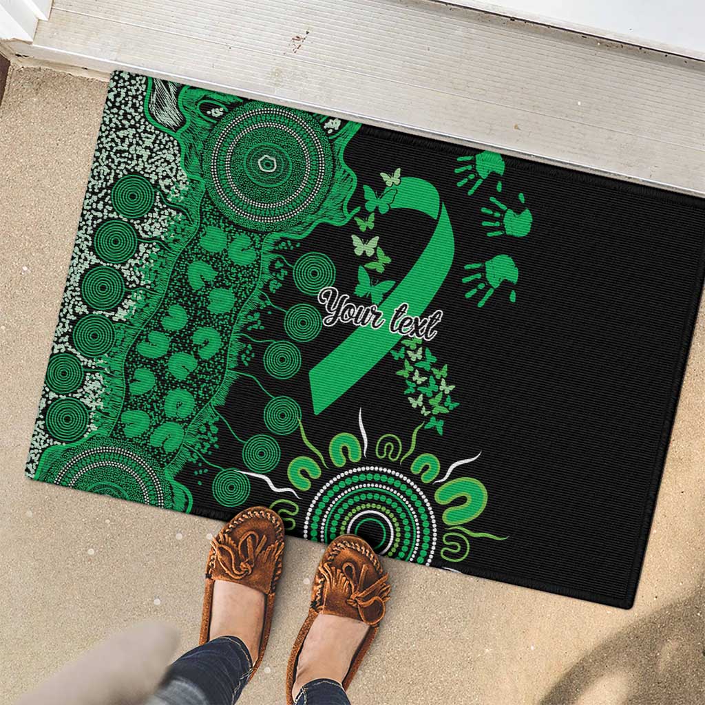 Minority Mental Health Awareness Personalised Rubber Doormat Aboriginal Ribbon Dot Painting