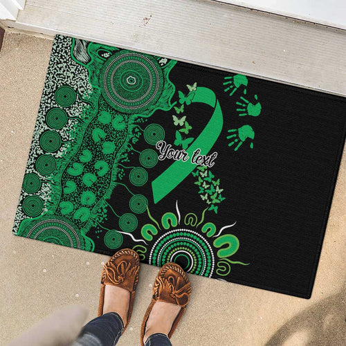 Minority Mental Health Awareness Personalised Rubber Doormat Aboriginal Ribbon Dot Painting