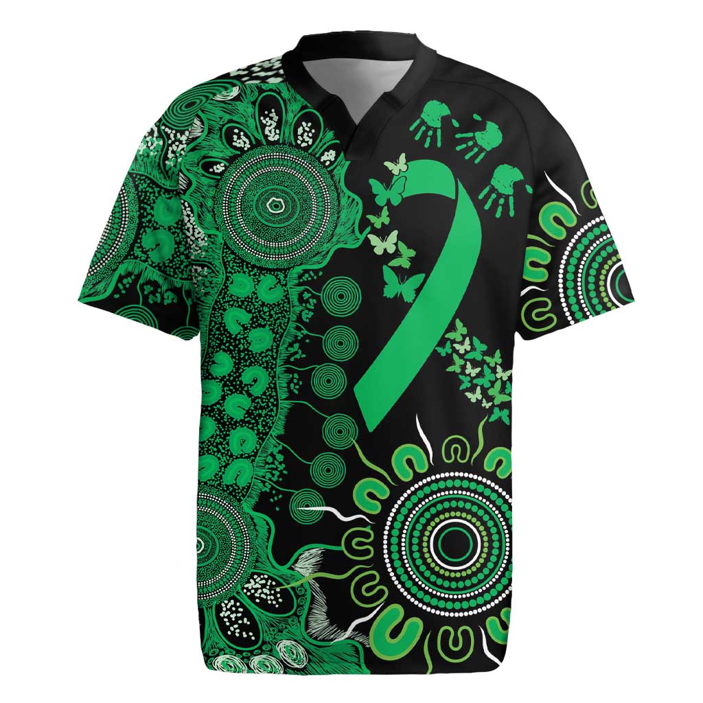 Minority Mental Health Awareness Personalised Rugby Jersey Aboriginal Ribbon Dot Painting