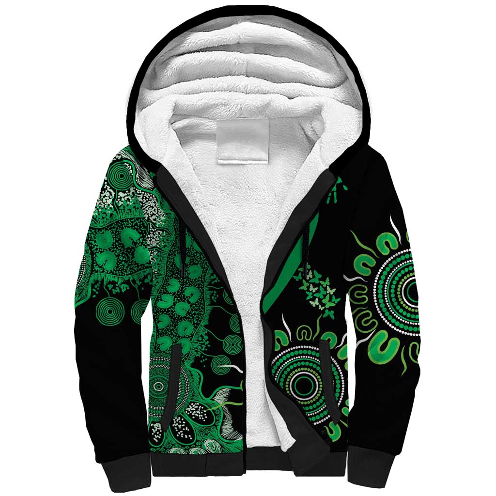 Minority Mental Health Awareness Personalised Sherpa Hoodie Aboriginal Ribbon Dot Painting