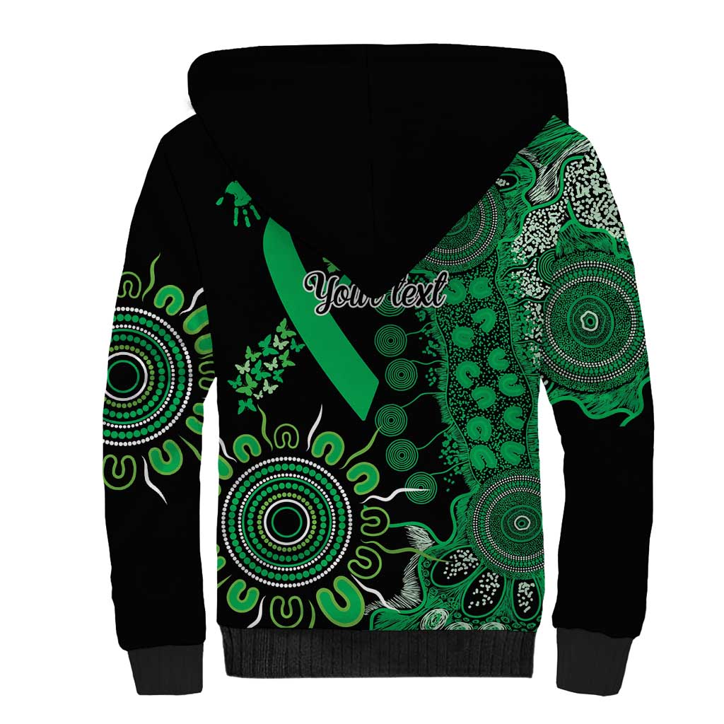 Minority Mental Health Awareness Personalised Sherpa Hoodie Aboriginal Ribbon Dot Painting