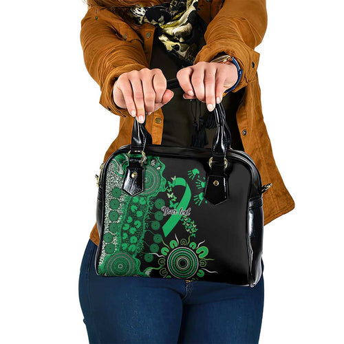 Minority Mental Health Awareness Personalised Shoulder Handbag Aboriginal Ribbon Dot Painting