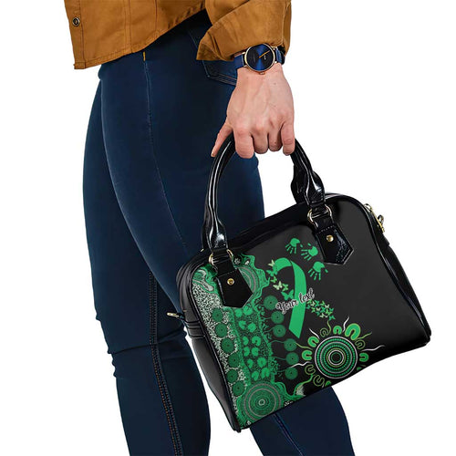 Minority Mental Health Awareness Personalised Shoulder Handbag Aboriginal Ribbon Dot Painting