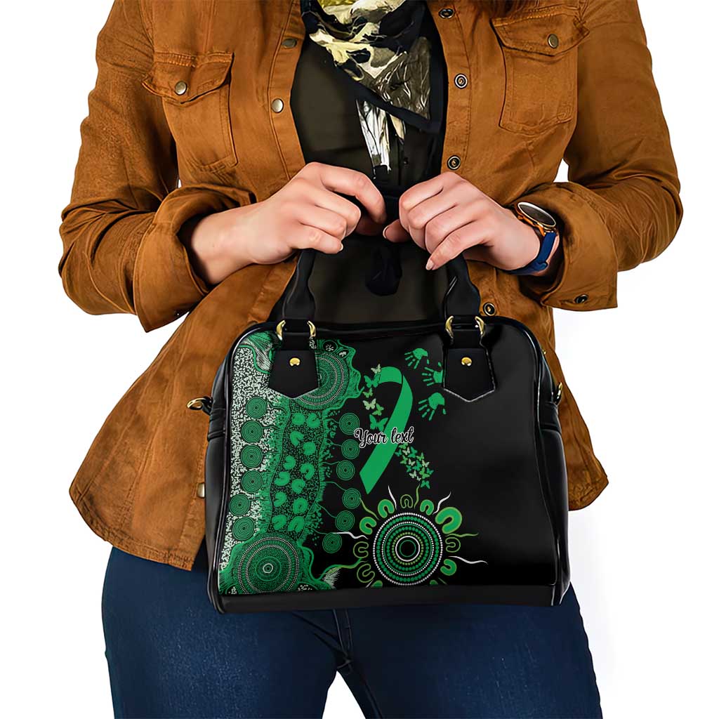 Minority Mental Health Awareness Personalised Shoulder Handbag Aboriginal Ribbon Dot Painting