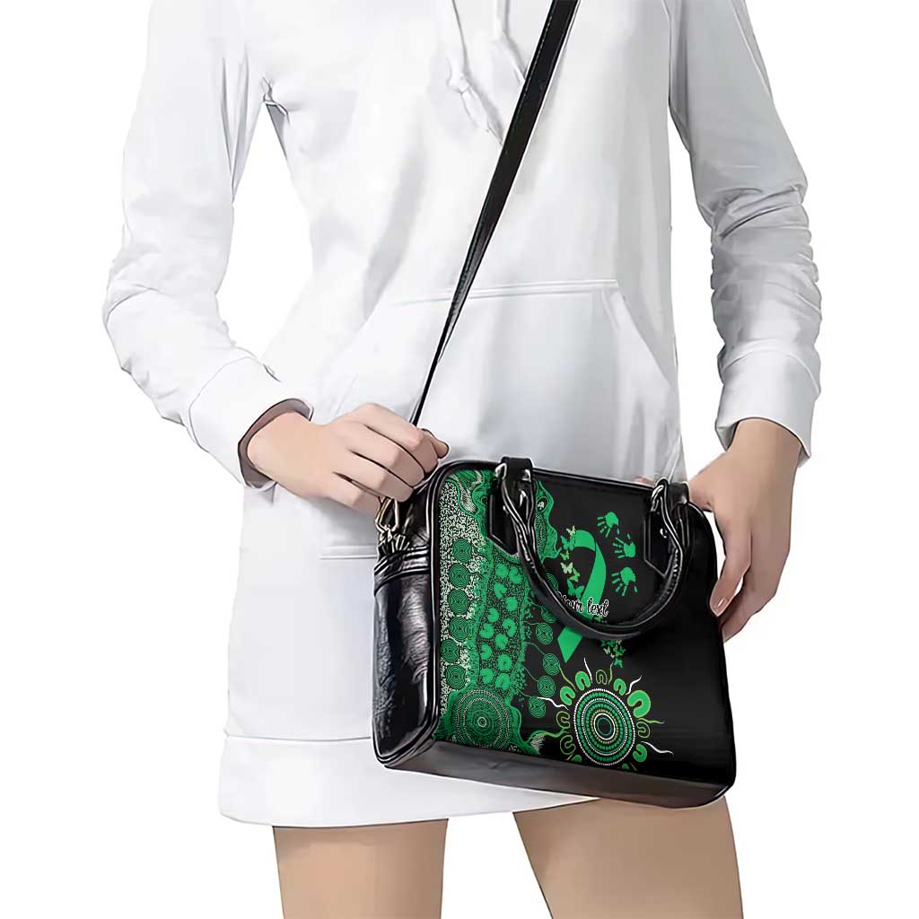 Minority Mental Health Awareness Personalised Shoulder Handbag Aboriginal Ribbon Dot Painting