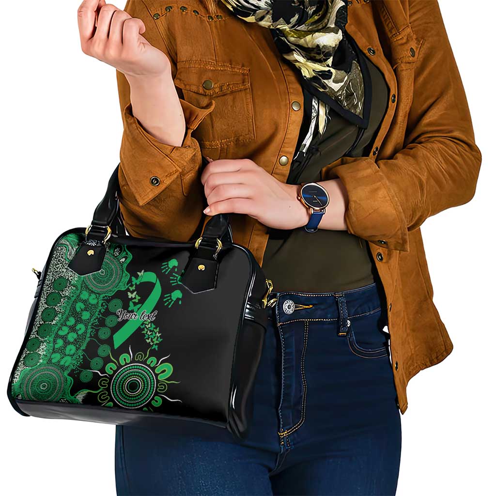 Minority Mental Health Awareness Personalised Shoulder Handbag Aboriginal Ribbon Dot Painting