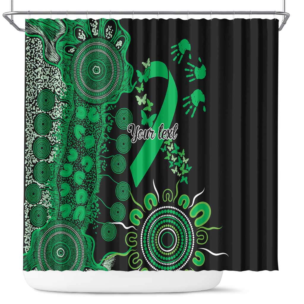 Minority Mental Health Awareness Personalised Shower Curtain Aboriginal Ribbon Dot Painting