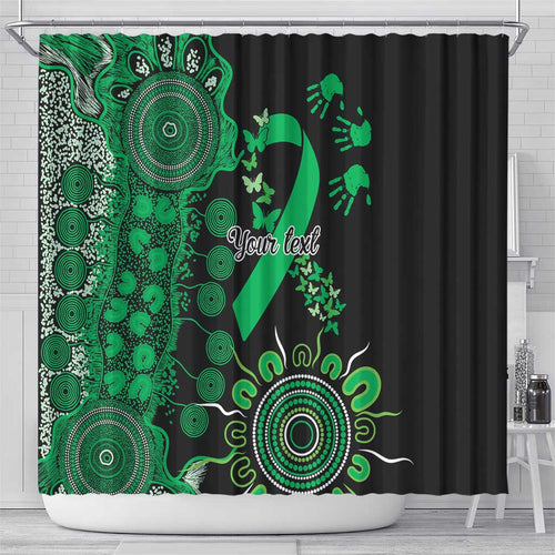 Minority Mental Health Awareness Personalised Shower Curtain Aboriginal Ribbon Dot Painting
